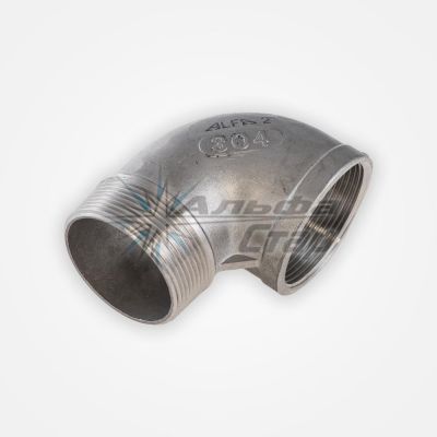 Отвод 90 гр резьбовой вр/нр (AISI 304, A:19)